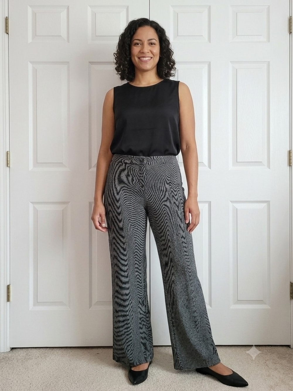 Great Plains 100% Wool Wide Leg Trousers Herringbone Tweed Pants Lined Size 8